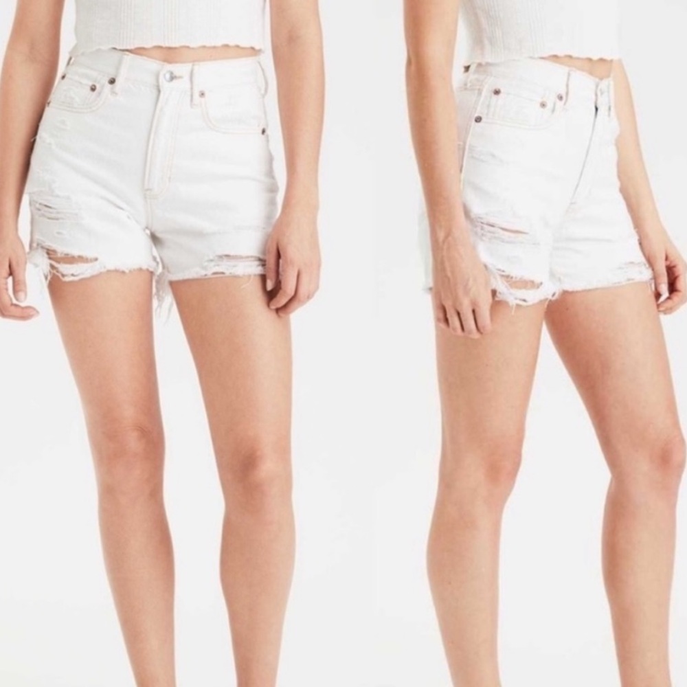 American Eagle 90s Boyfriend Denim Shorts White 16 / 33